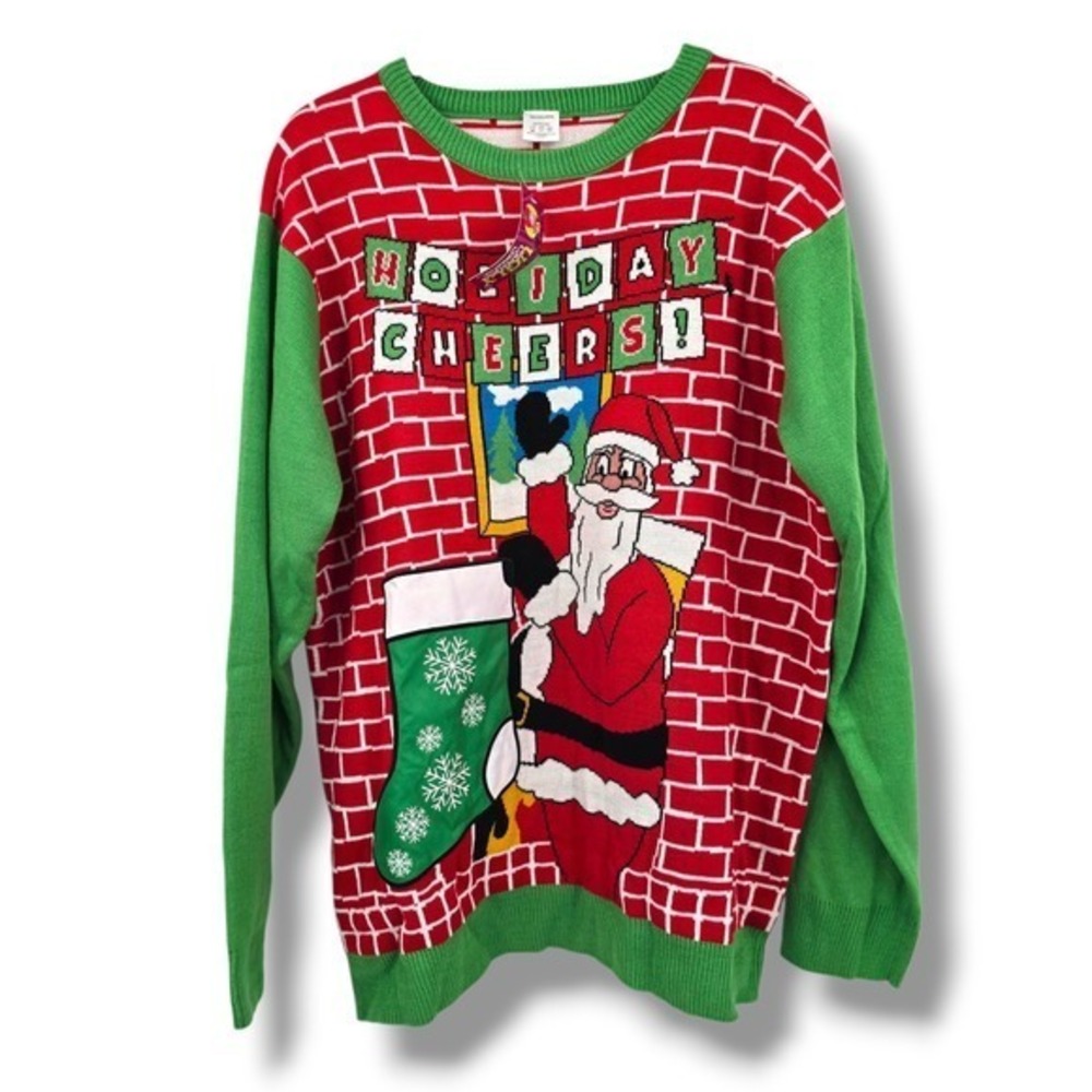 New Costume Agent‎ Holiday Cheers Santa Ugly Christmas Sweater Adult XXL